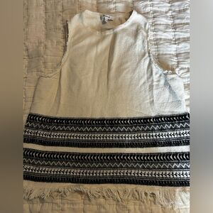 Madewell Black and White Boho sweater vest